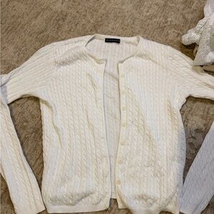 Brandy Melville Cream Cable Knit Cardigan